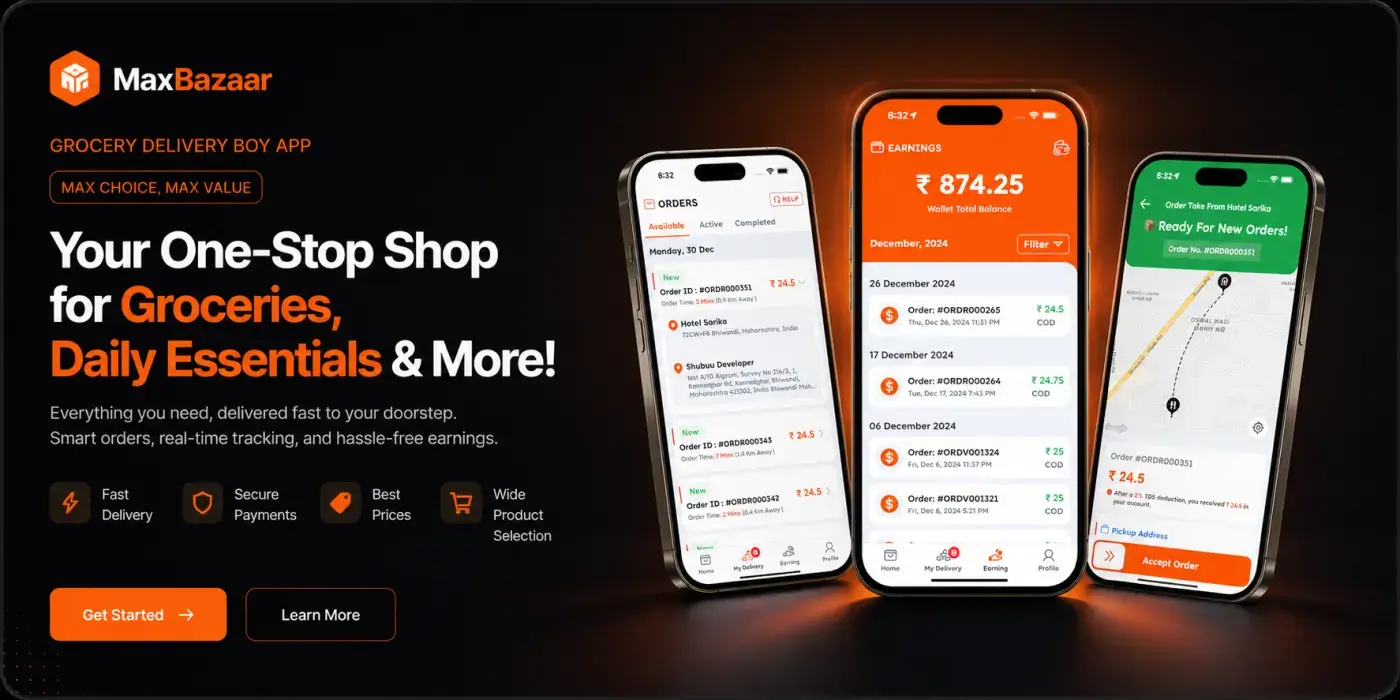Max Bazaar Delivery Partner — Rider App for Live Order Delivery